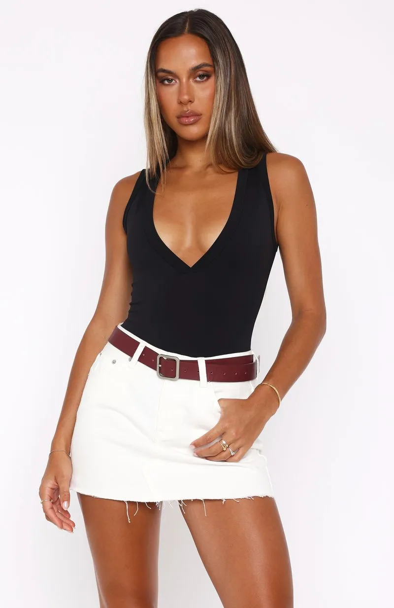 Love To Dream Denim Mini Skirt White Washed Aged