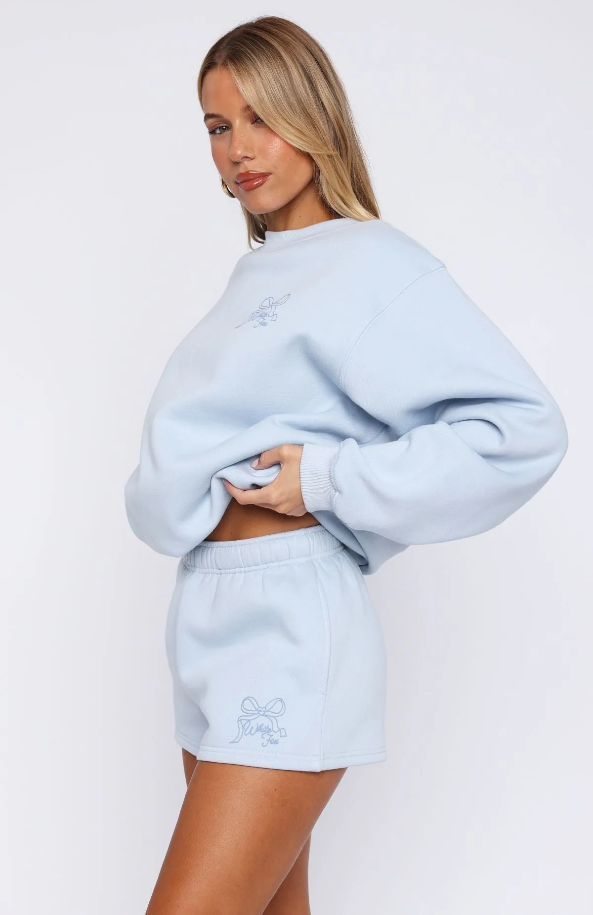 Love You Forever Lounge Shorts Baby Blue Stylish Patterns