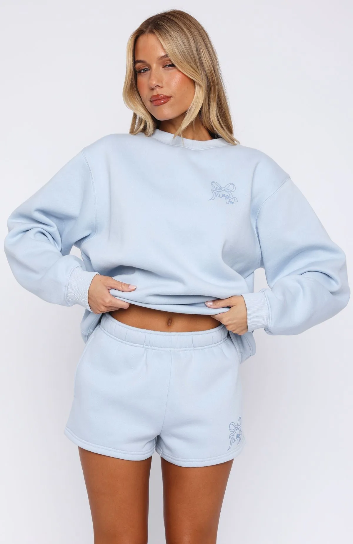 Love You Forever Lounge Shorts Baby Blue Stylish Patterns