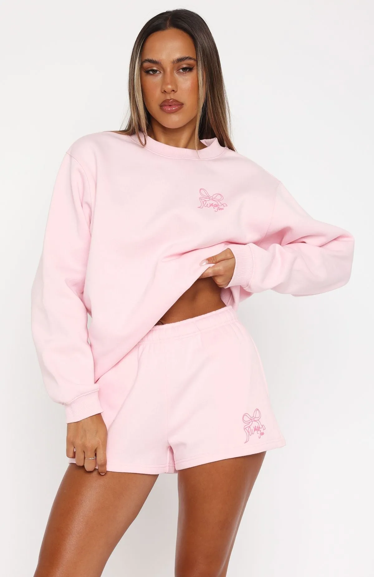 Love You Forever Lounge Shorts Pink Fine for Card Games