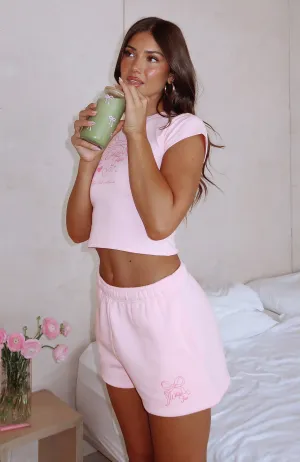 wrinkle - resistant Love You Forever Lounge Shorts Pink