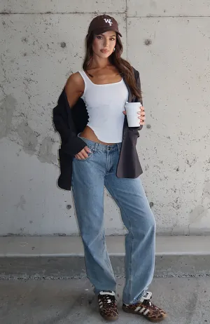 Casual Design comfortable and skin-friendly Fashion Society Mid Rise Straight Leg Jeans Blue Wash