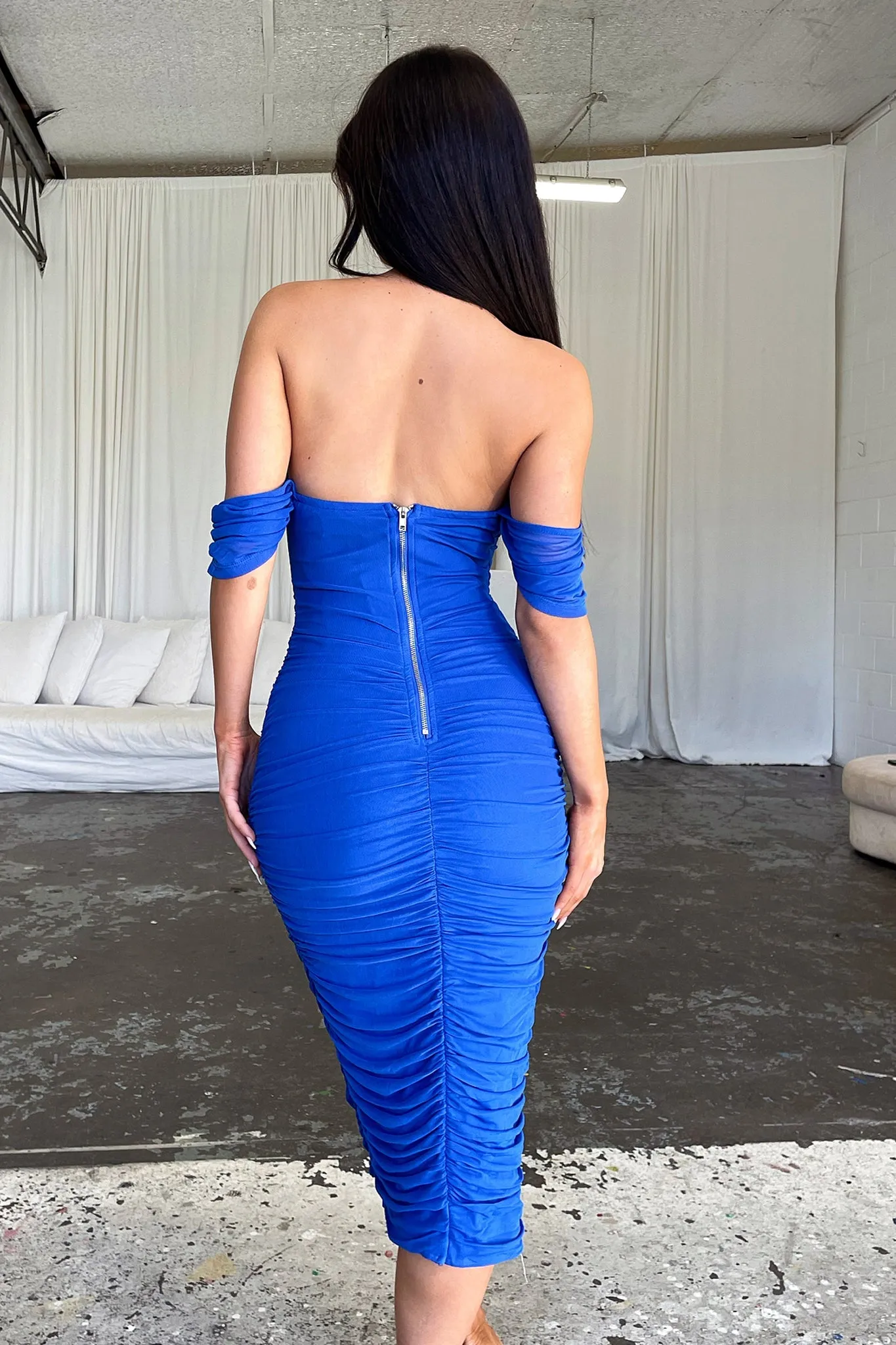 Lucinda Midi Dress - Royal Blue Tiered Layers