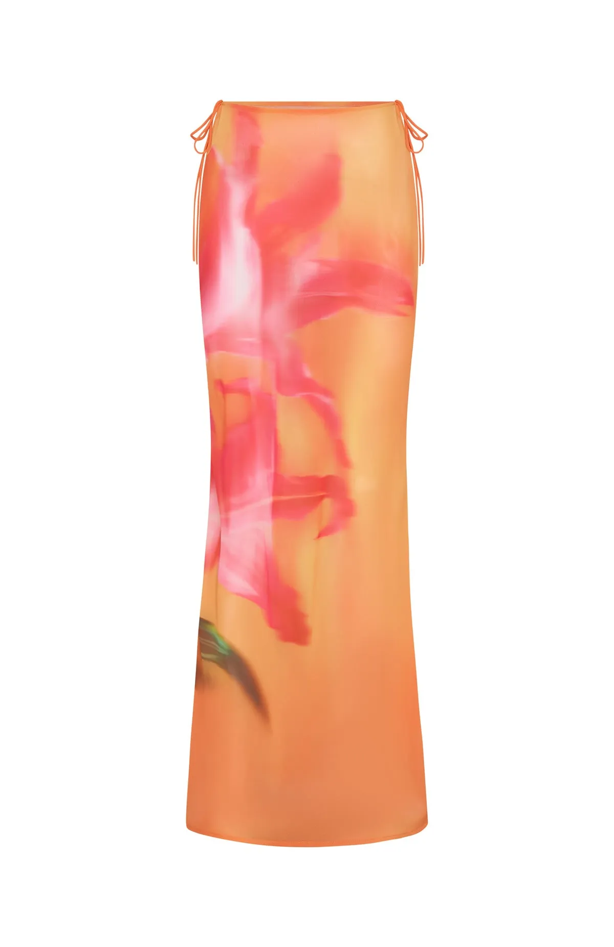 Luminous Maxi Skirt Sunset Floral Smocked Back