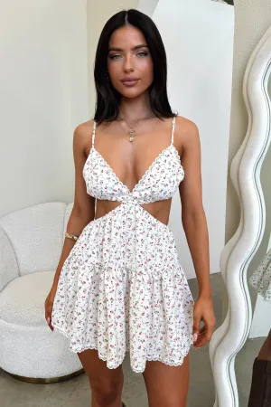 Shine Mode Madelyn Cut Out Mini Dress - Rose Floral