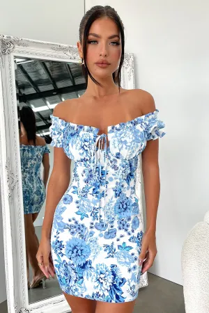 Stage Warm Heat Scene Maisie Dress - Blue/White Floral
