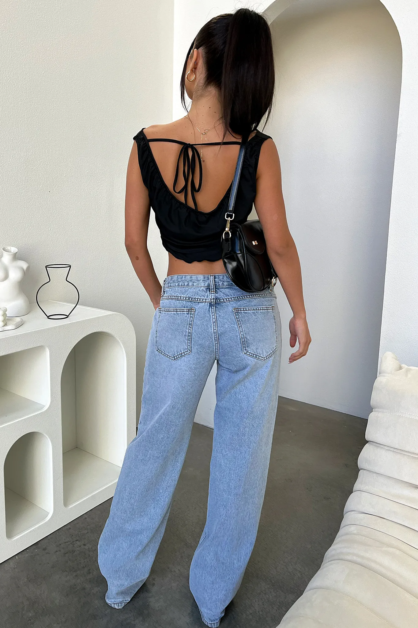 Marcus Low Rise Jeans - Blue Sleek Waistband