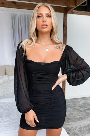 Relaxed-fit day mini Marie Dress - Black
