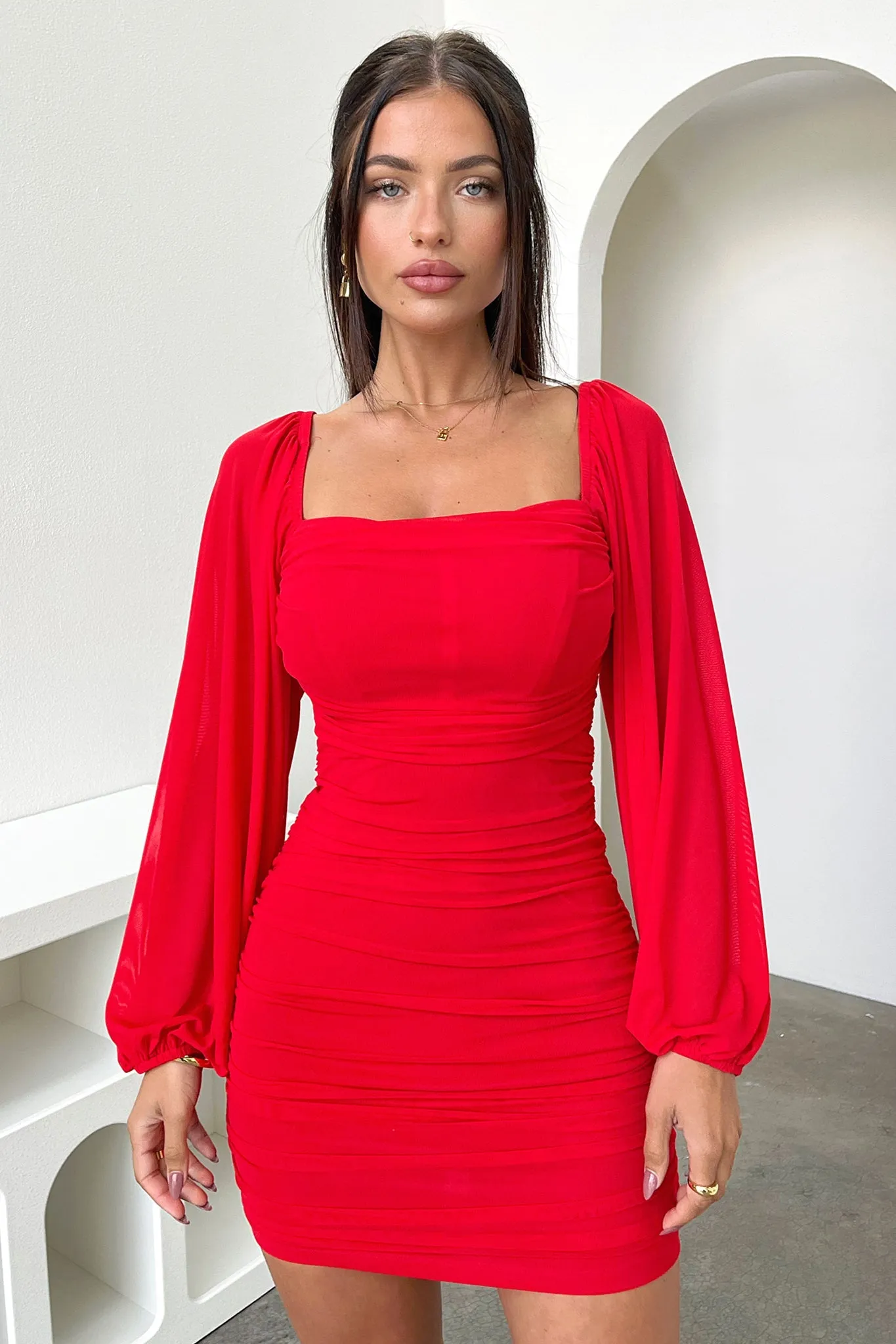 Marie Dress - Red Boho Breeze