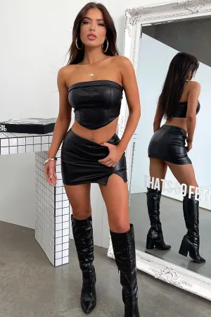 Clean Fit Marin Skirt - Black PU