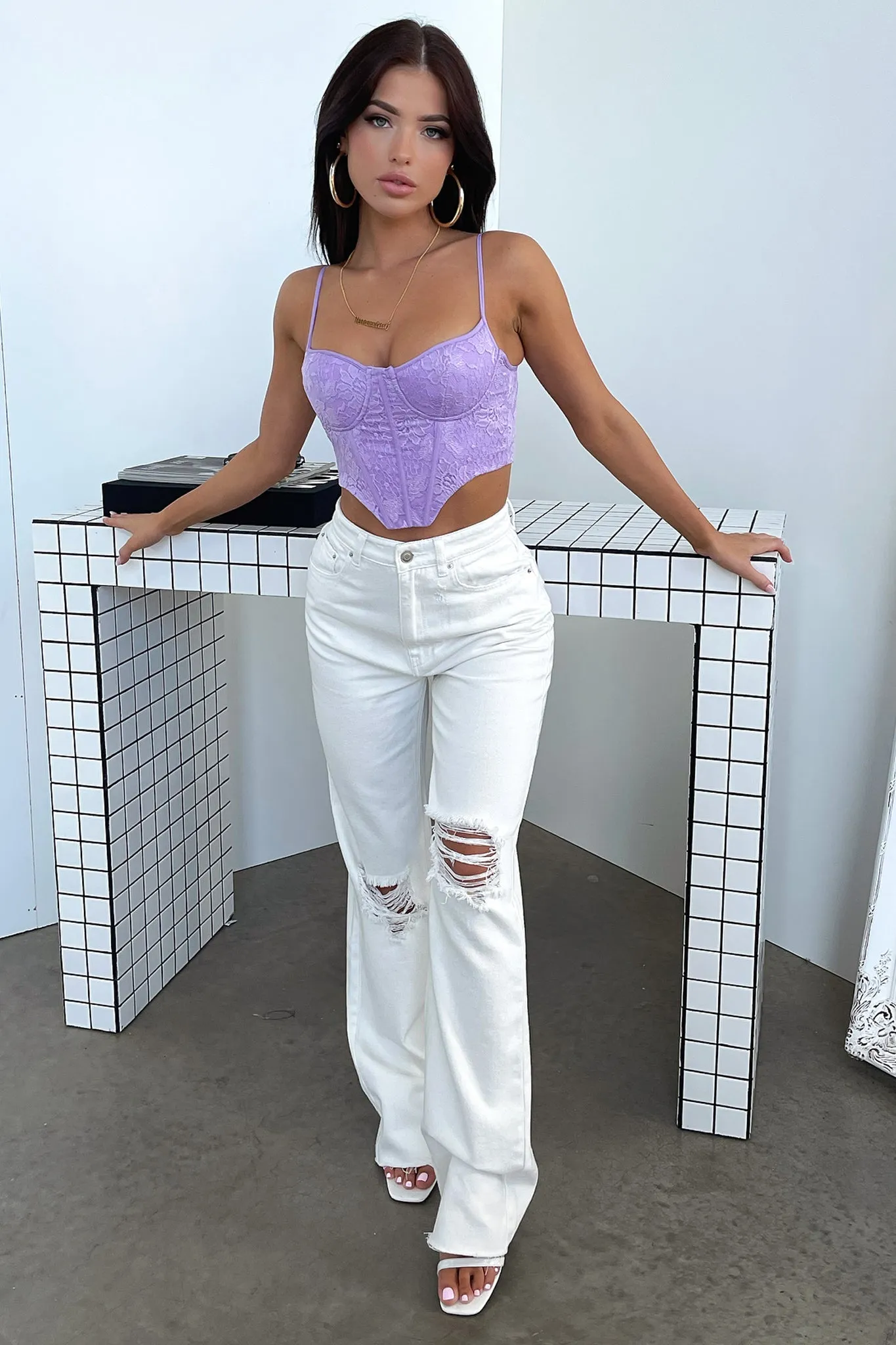 Marko Lace Corset - Lilac Active Wear