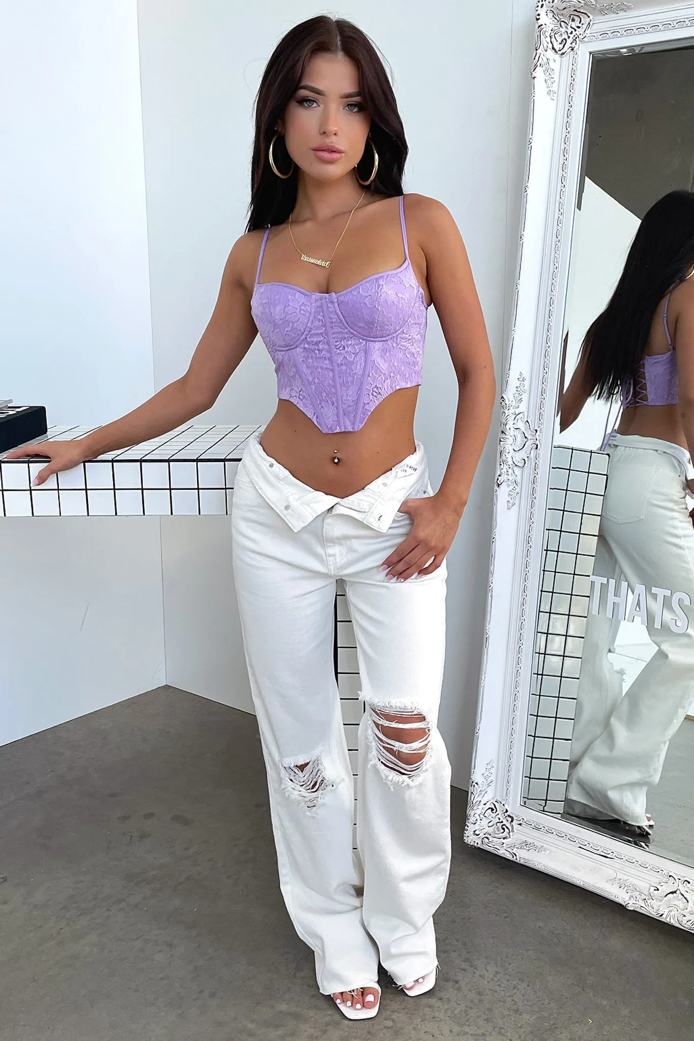 Marko Lace Corset - Lilac Active Wear