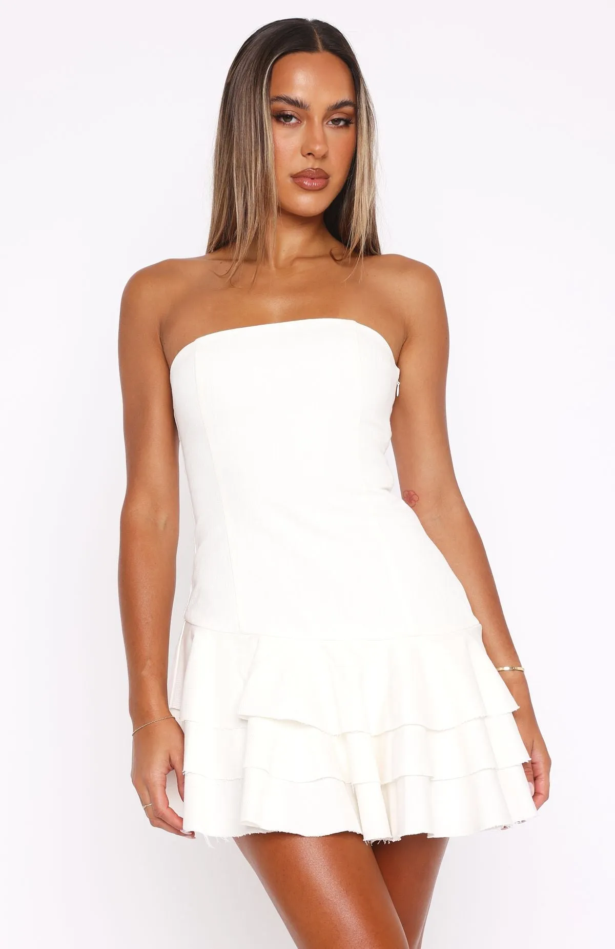 Masculine Ensemble I'll Get Better Mini Dress Cream