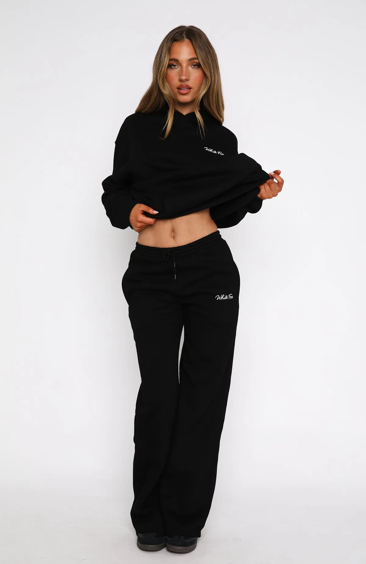 Match Your Words Wide Leg Sweatpants Black Daily Comfort