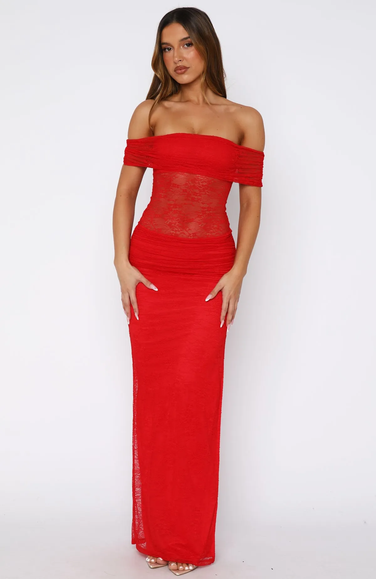 Matcha Baby Strapless Maxi Dress Chilli Red tie dye