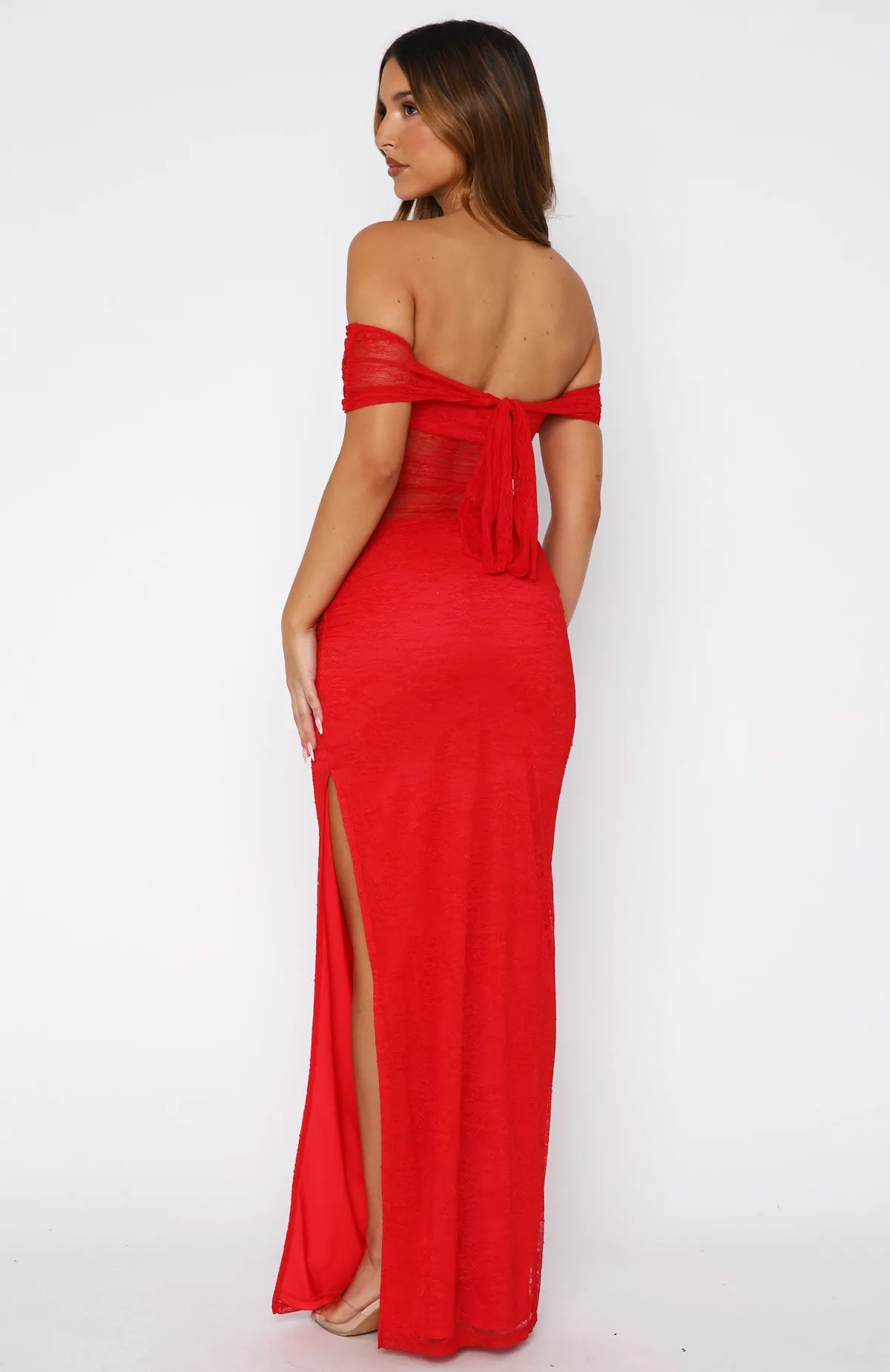 Matcha Baby Strapless Maxi Dress Chilli Red tie dye