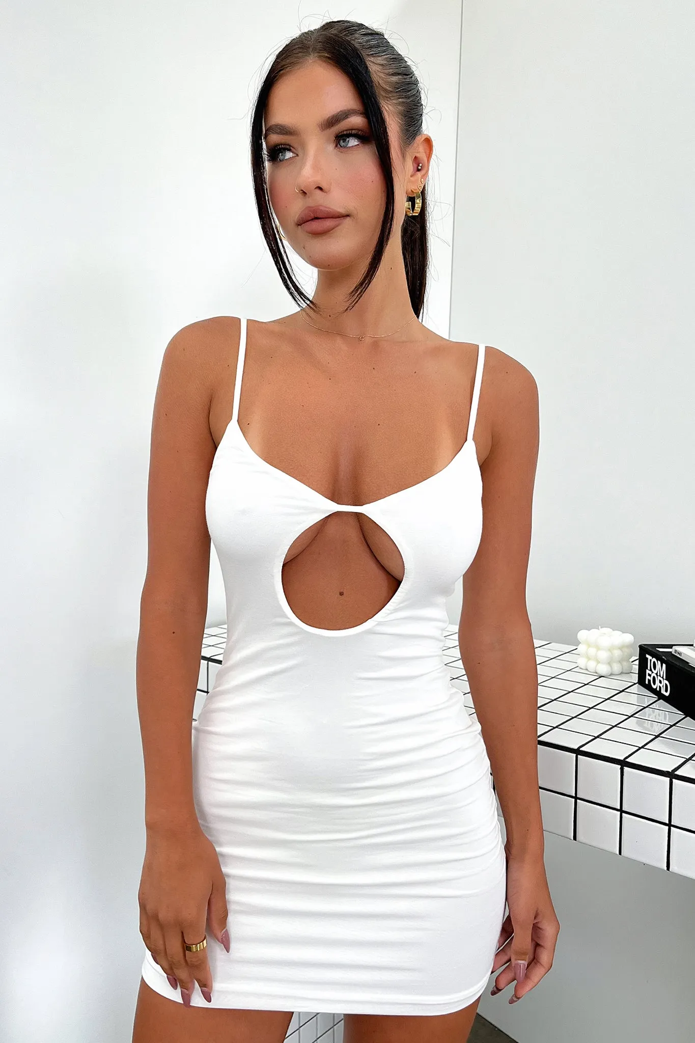 Maya Mini Dress - White Ombre effect