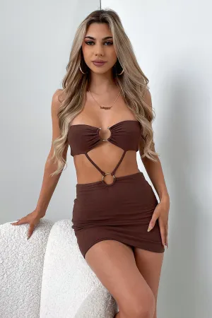 Comfortable summer outing dress Casual yet chic piece Mehr Mini Dress - Brown