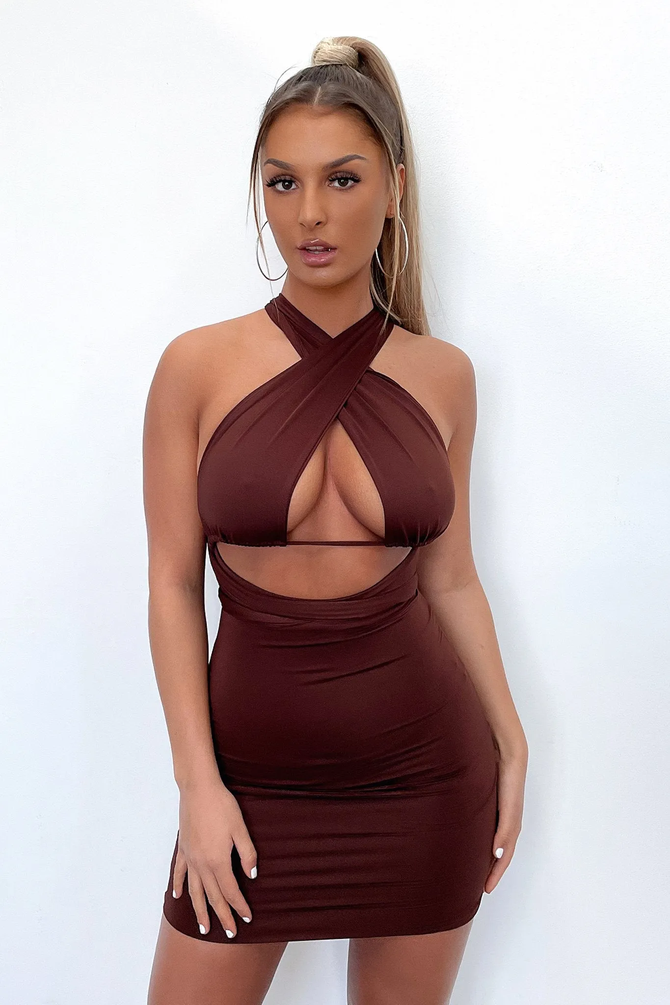 Skyler Dress - Brown Edge Shine