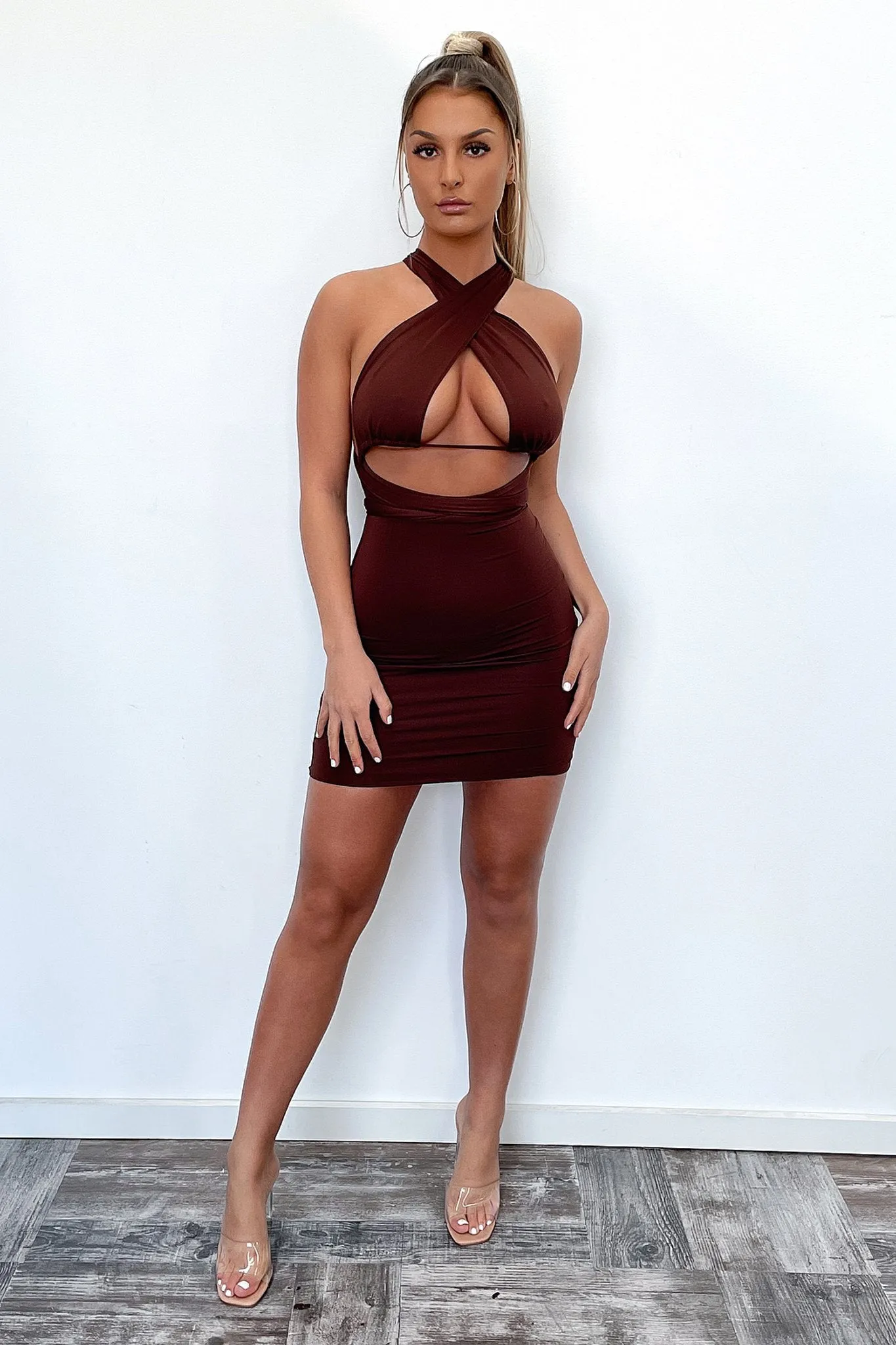 Mermaid Cut Skyler Dress - Brown