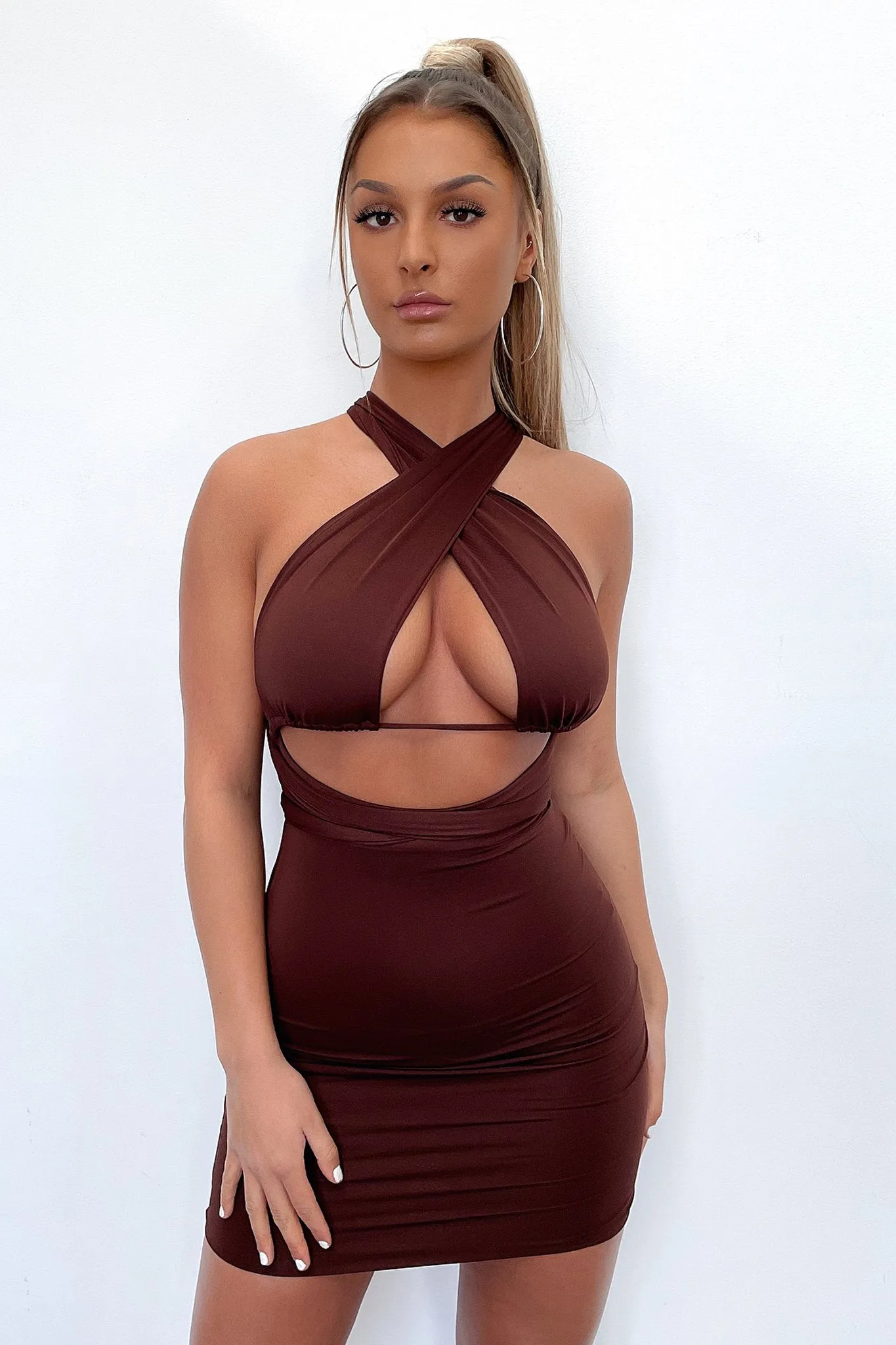 Mermaid Cut Skyler Dress - Brown