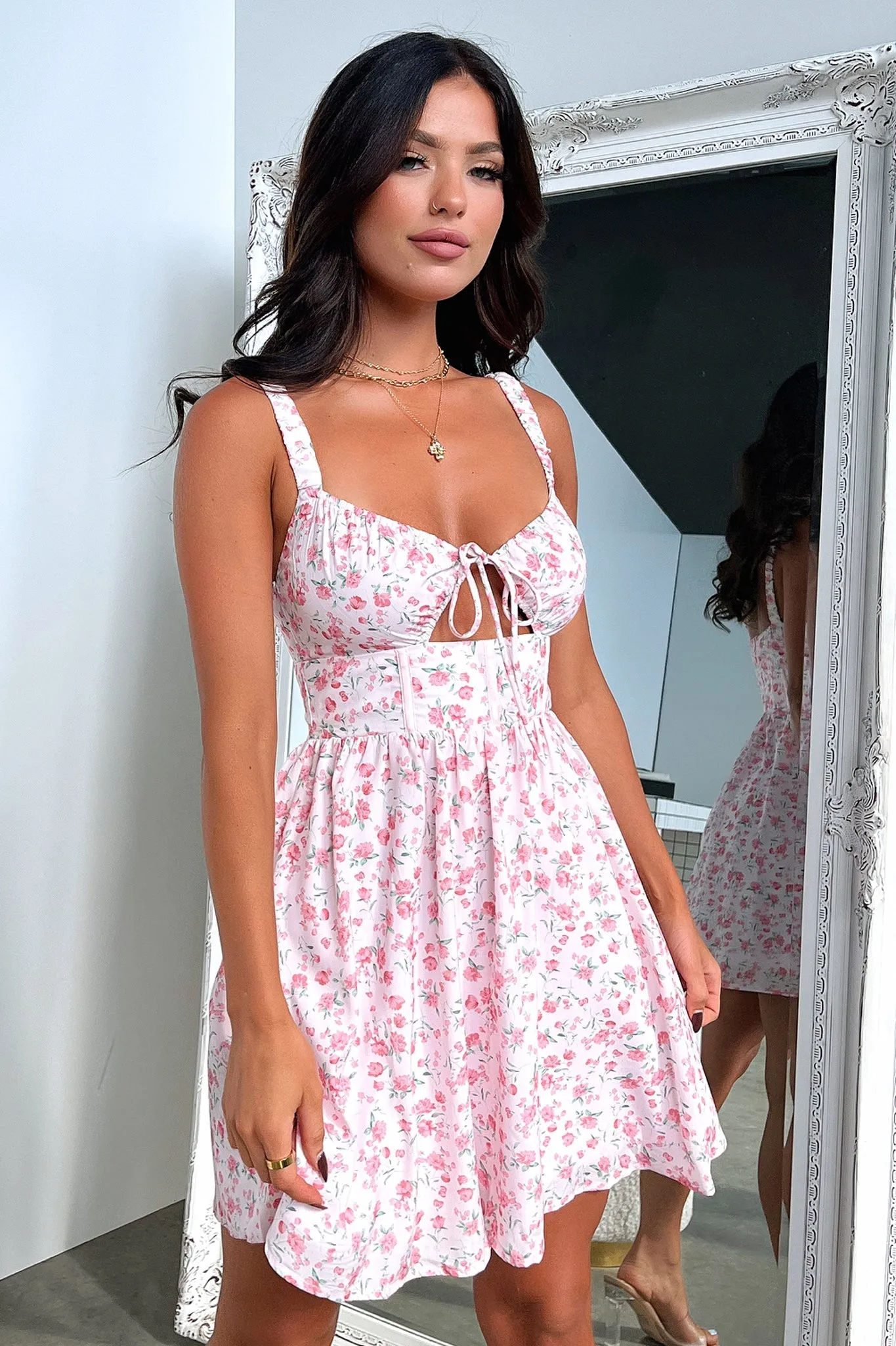 Meznin Dress - Pink Floral City Chic