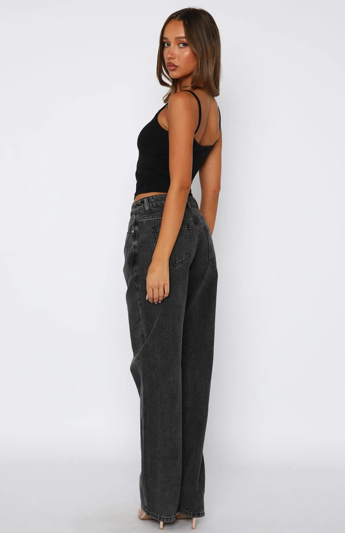 Mid-rise Comfort Bethany Mid Rise Straight Leg Jeans Black Acid