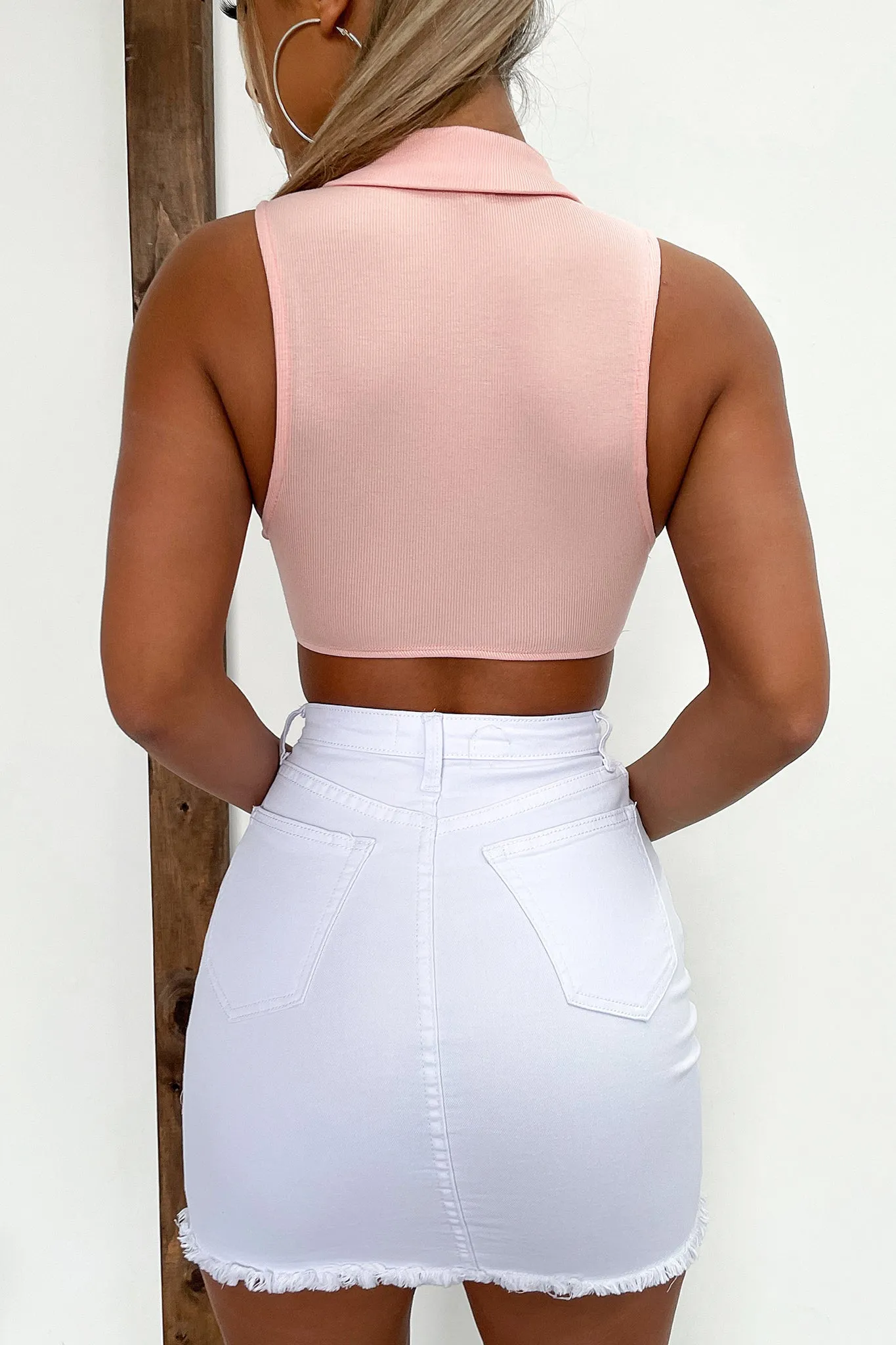Midgi Denim Skirt - White Classic Style