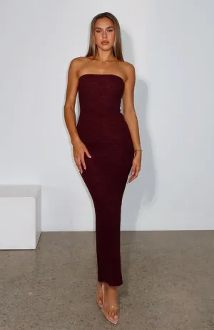 Mad Love Strapless Maxi Dress Burgundy Relaxed Finish