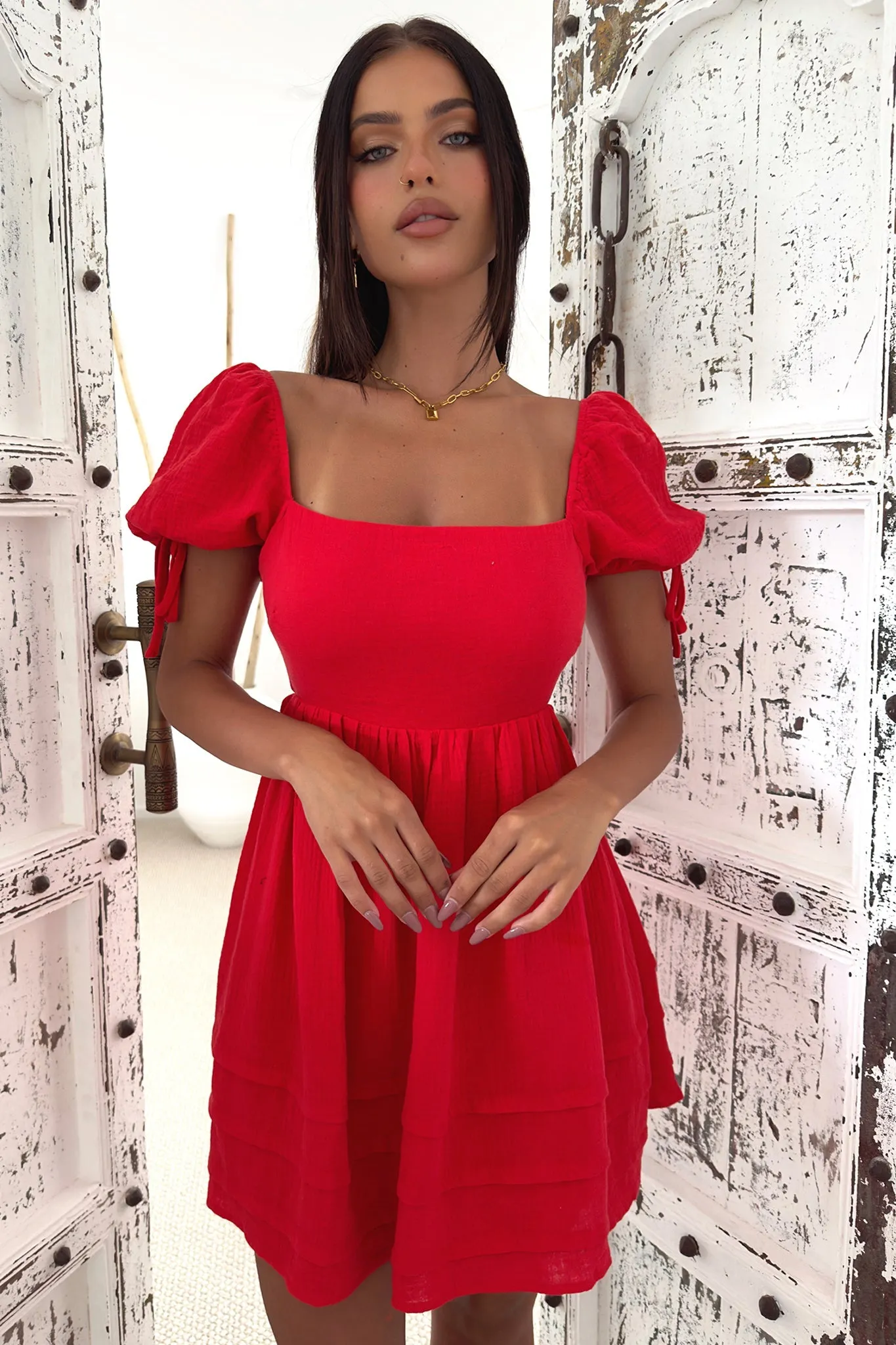 Missy Dress - Red Eye Candy Comfortable and breezy mini