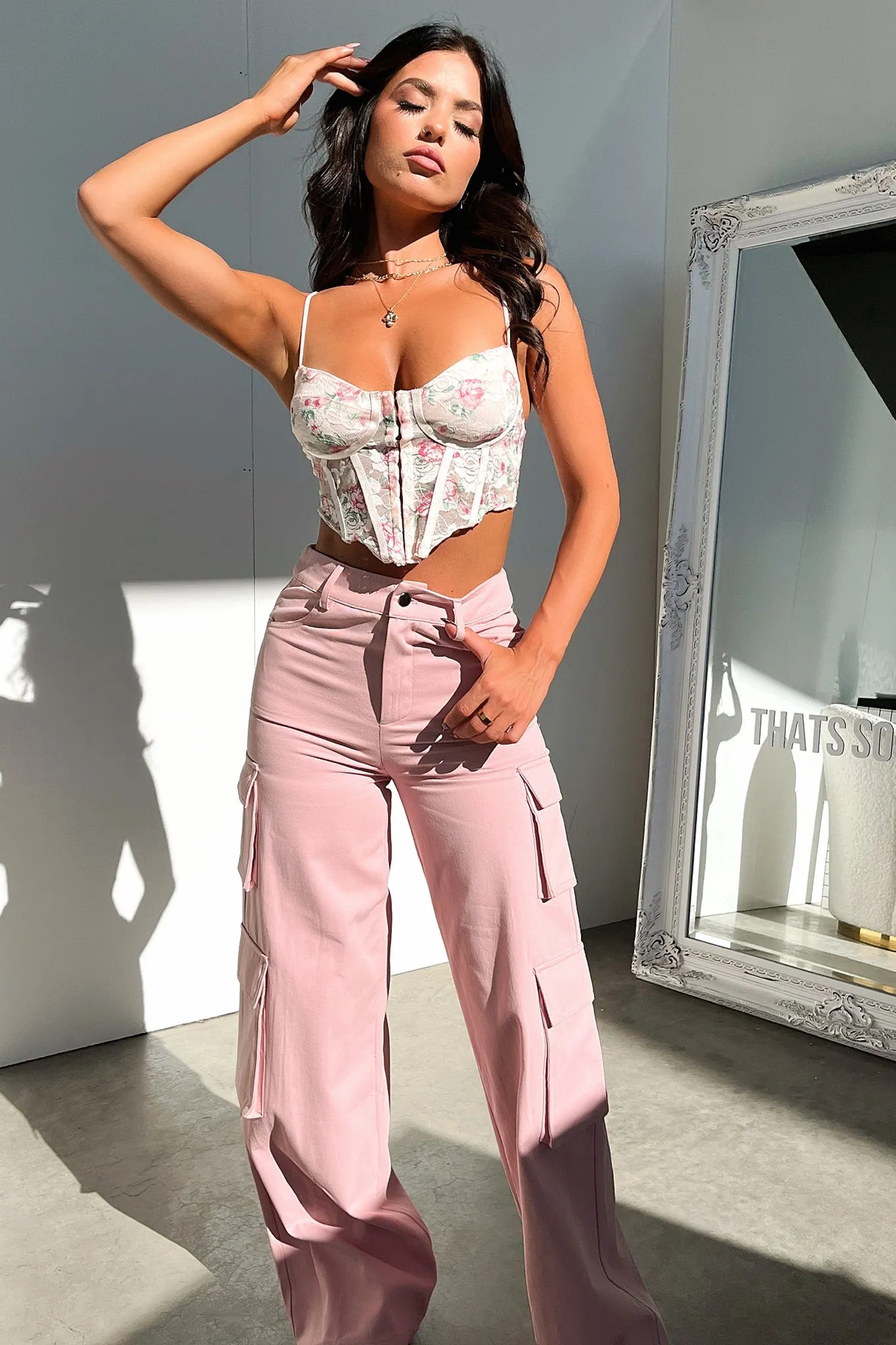 Modern Fit Venus Cargo Pants - Pink