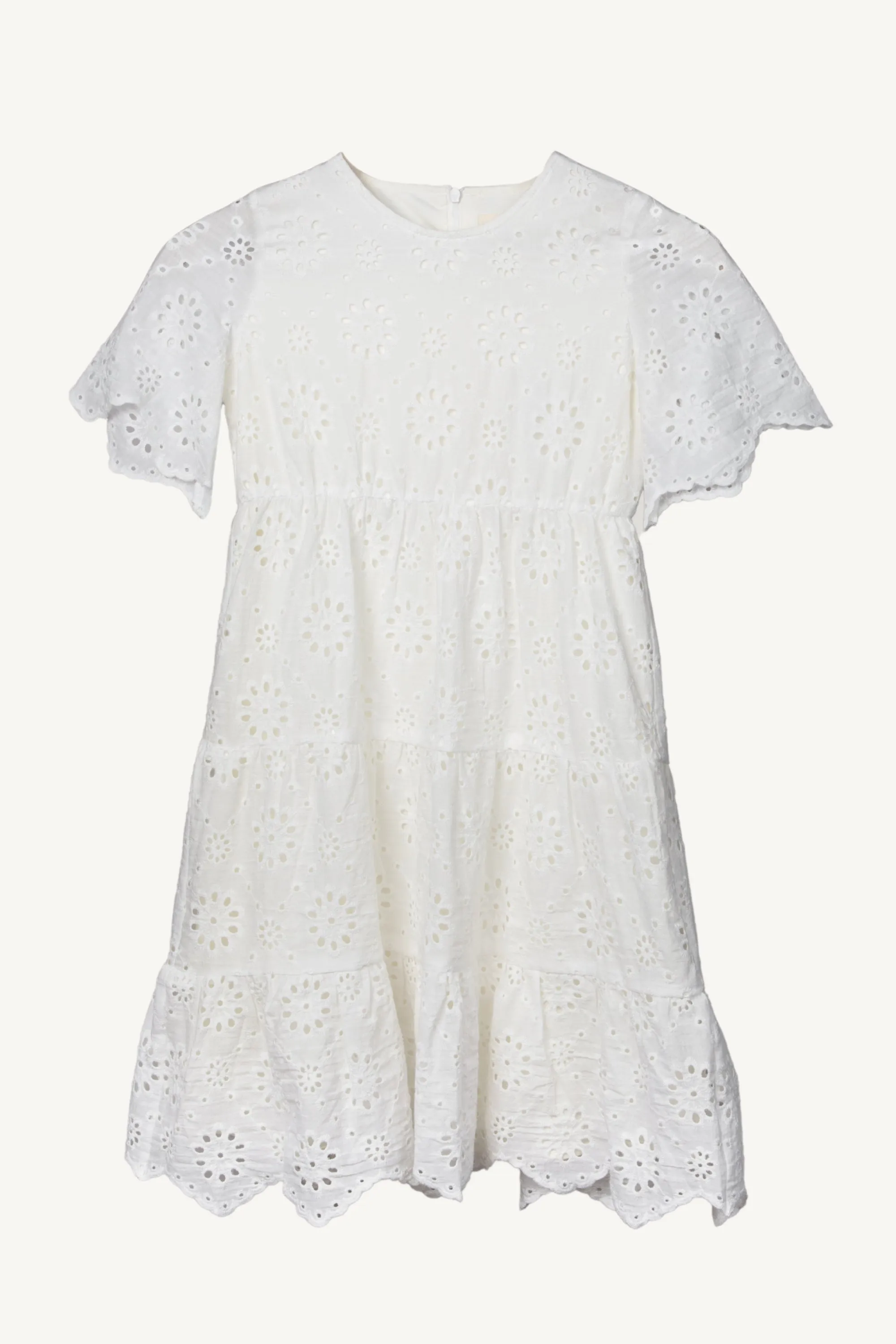 Skin-friendly Elia White Eyelet Dress (Girls)