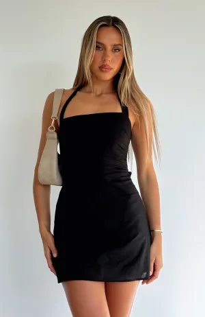 Sleek Style It's Up To Me Halter Mini Dress Black