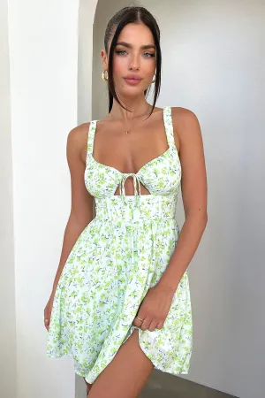 Night Out Meznin Dress - Green Floral