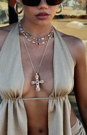 Shiny diamond pendants Mueller Necklace Gold