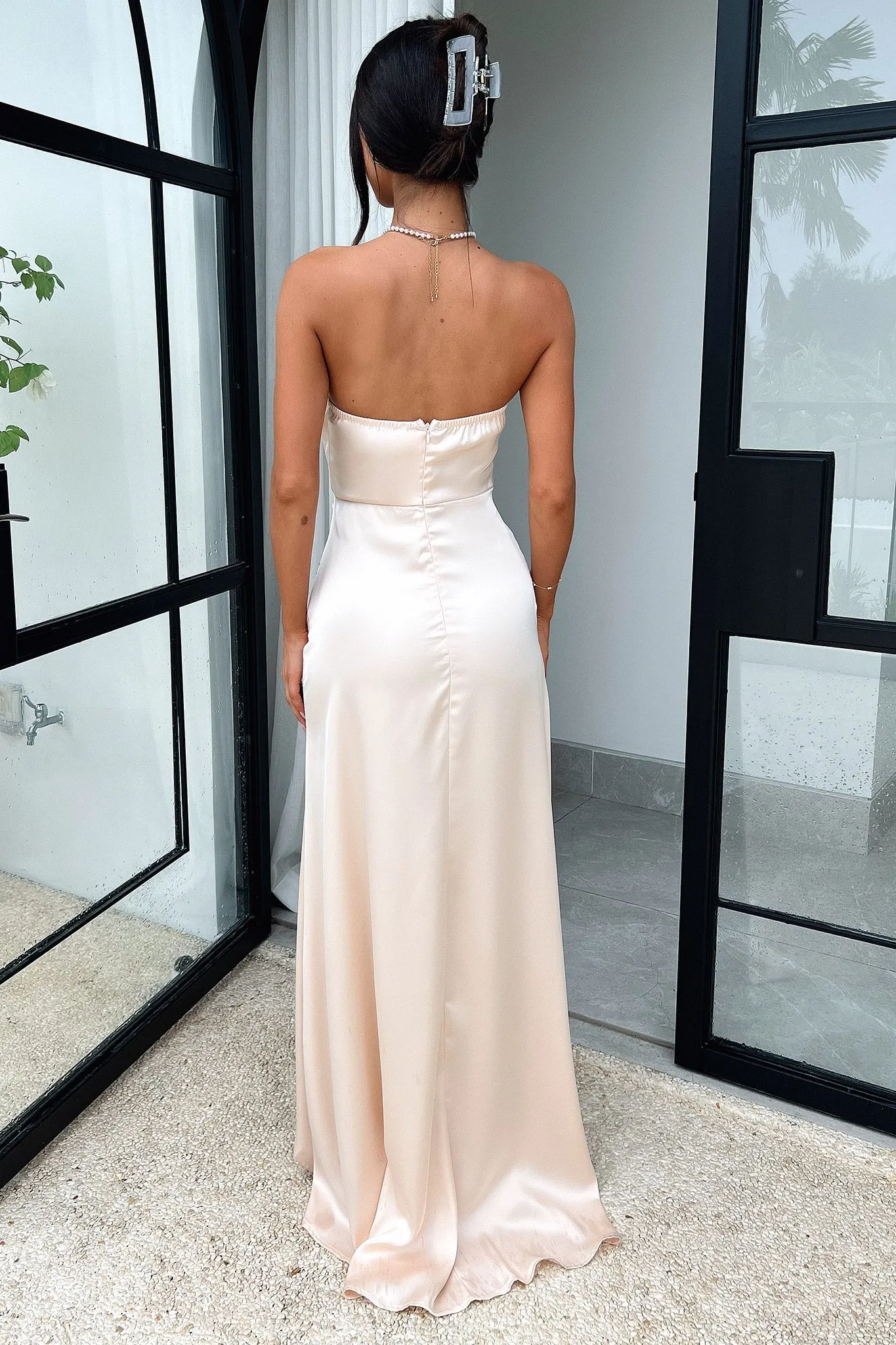 multi occasion Fleur Maxi Dress - Champagne