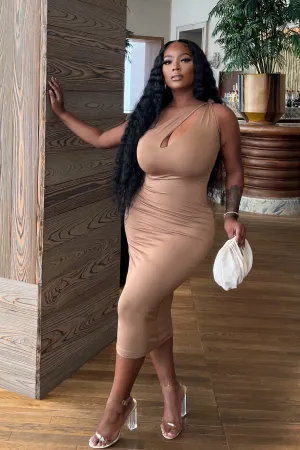 Beach Path Ibiza Midi Dress - Brown
