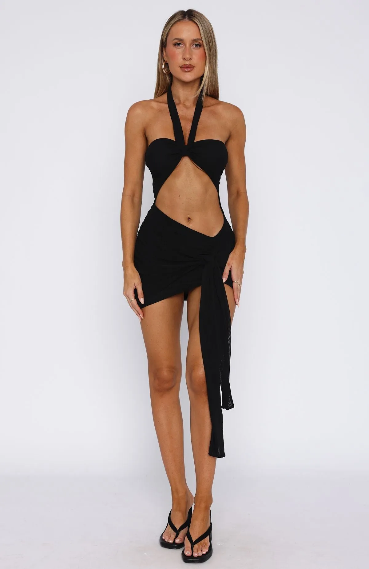 Mykonos Moonlight Mini Dress Black Soft Clothing
