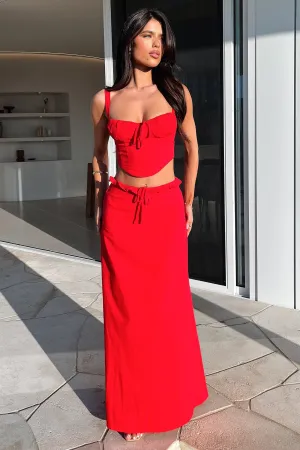 Weekend Fashion birthday party Nakia Maxi Skirt - Red