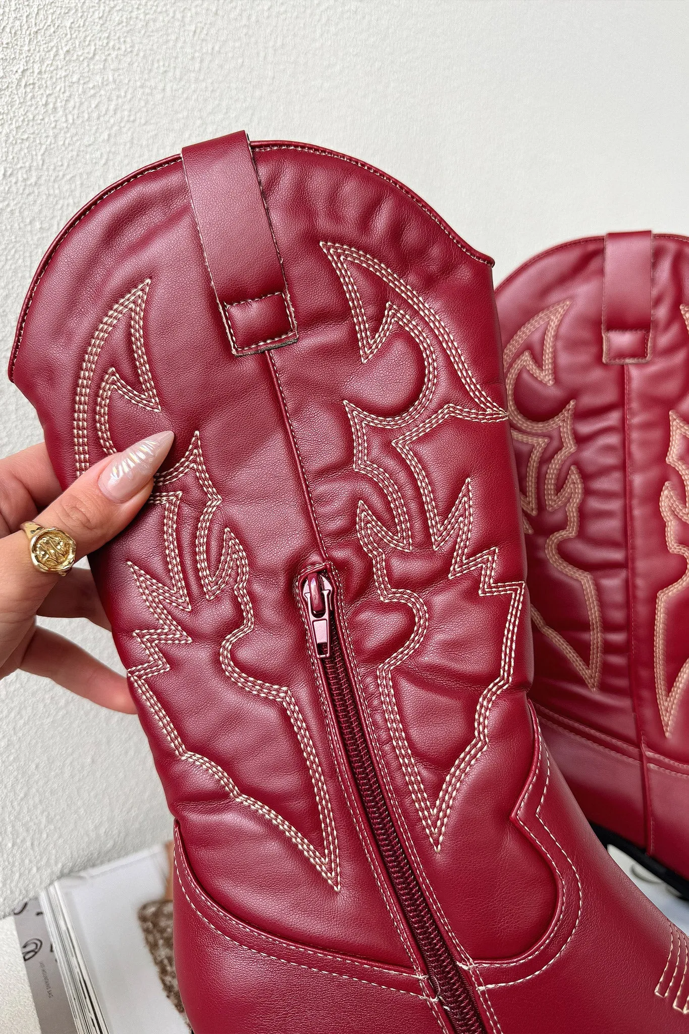 Nashville Boots - Burgundy Durable Sole