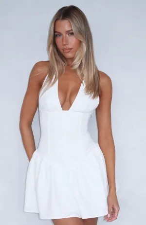 Street Ease Silky Surface Never Ever Mini Dress White