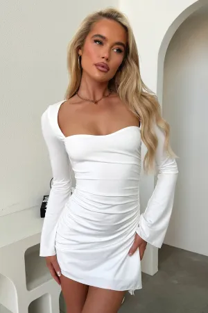 Club Light Figure Pop Neyster Dress - White