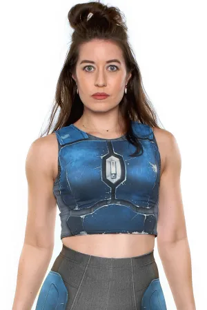 Nighthawk Blue Crop Top Loose Fit