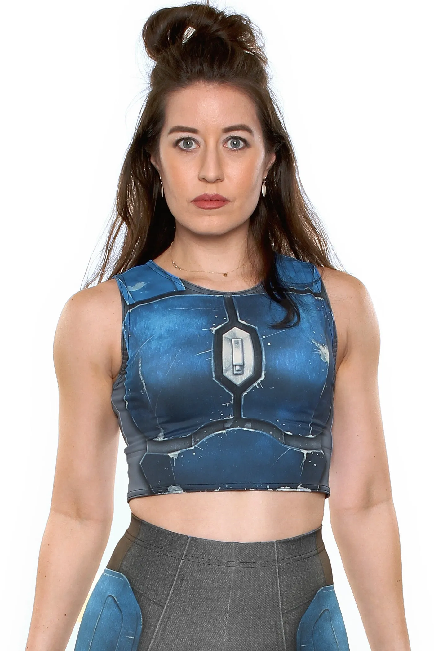 Nighthawk Blue Crop Top Loose Fit
