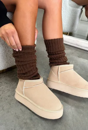 Midweight Layer Chill Commute Fit Nila Leg Warmers - Brown