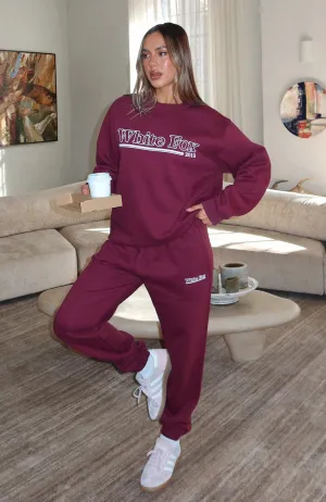 slim fit No Hesitation Sweatpants Burgundy