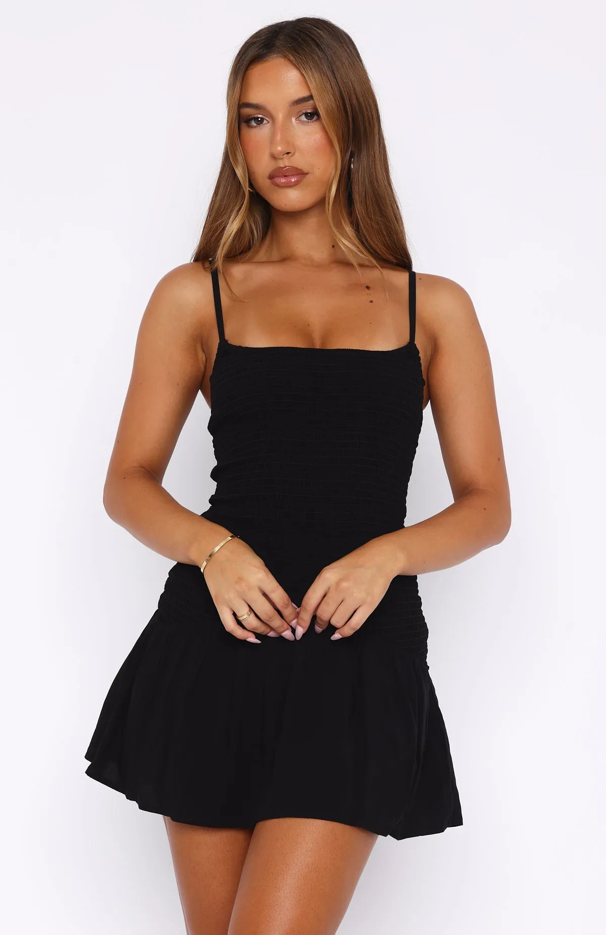 Nothing Is Over Mini Dress Black Casual chic