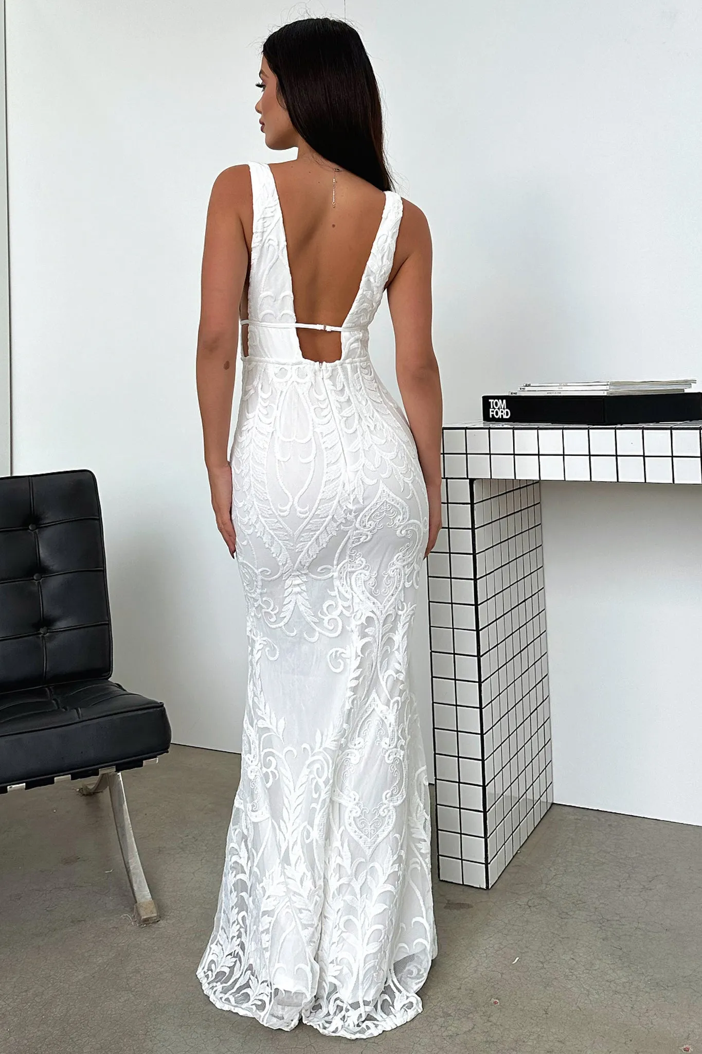 Ocean Blue Kaia Maxi Dress - White