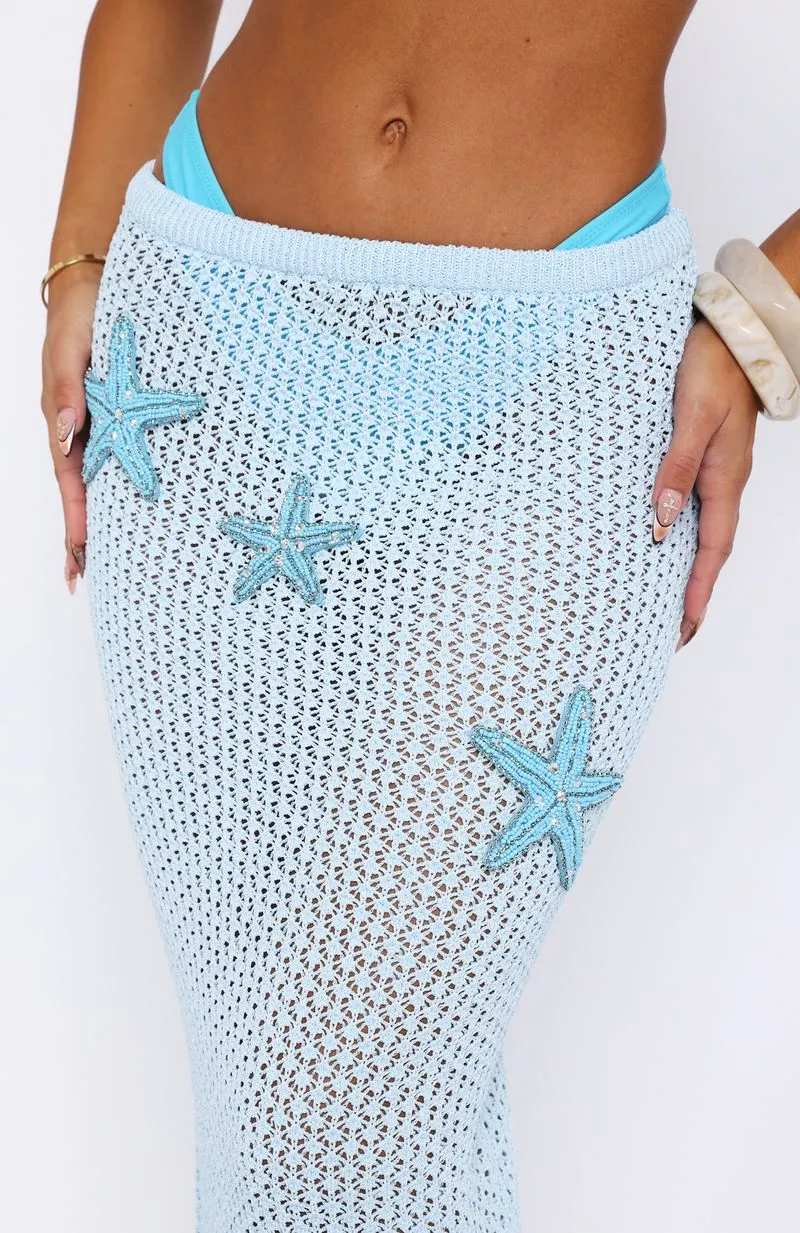 Ocean Starlet Maxi Skirt Baby Blue Ventilated Panels