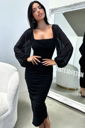 Happy Vibe Octavia Maxi Dress - Black